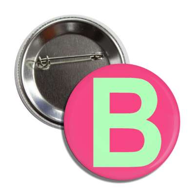 letter b capital pink light green button