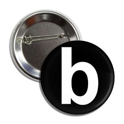 letter b lower case black white button