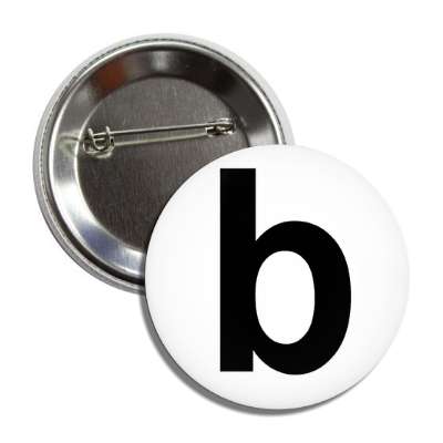 letter b lower case white black button