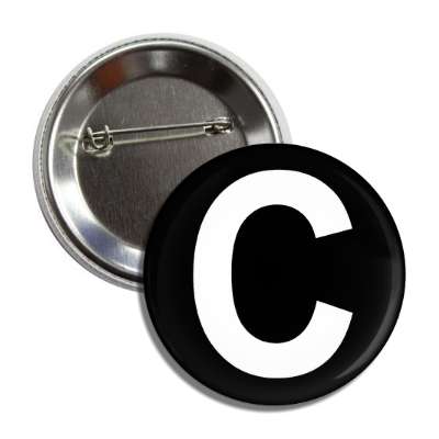 letter c capital black white button