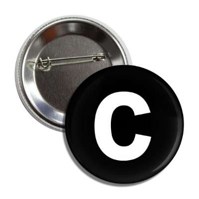 letter c lower case black white button