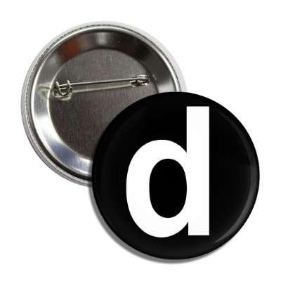 letter d lower case black white button