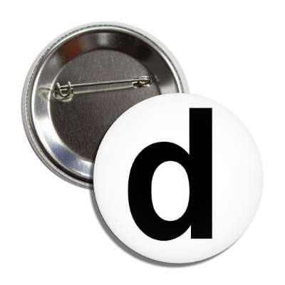 letter d lower case white black button