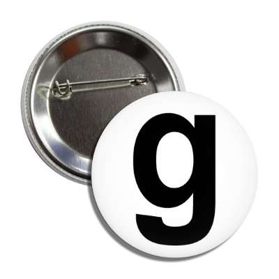 letter g lower case white black button