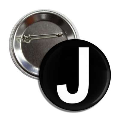 letter j capital black white button