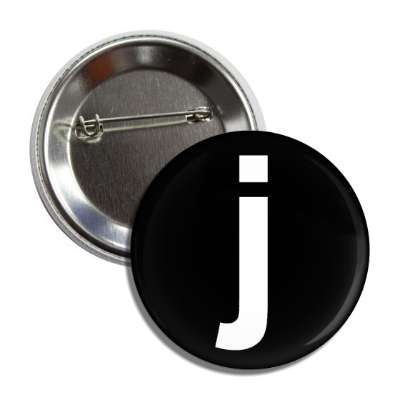 letter j lower case black white button