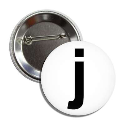 letter j lower case white black button