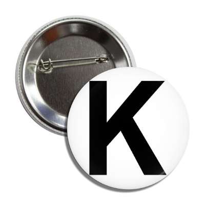 letter k capital white black button