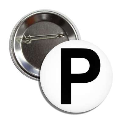 letter p capital white black button