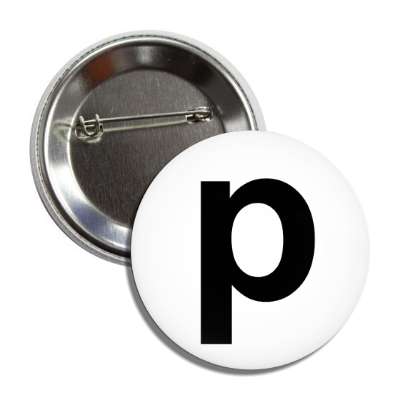 letter p lower case white black button