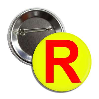 letter r capital yellow red button