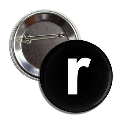letter r lower case black white button