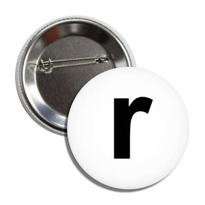 letter r lower case white black button