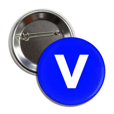 letter v lower case dark blue white button
