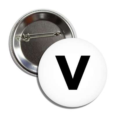 letter v lower case white black button