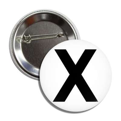 letter x capital white black button