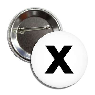 letter x lower case white black button