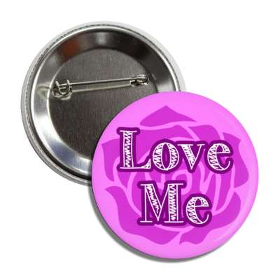 love me purple rose silhouette button