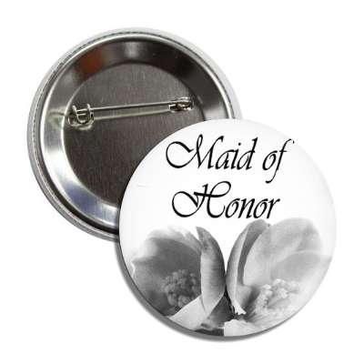 maid of honor grey flowers bottom button