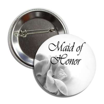 maid of honor quarter grey flowers button