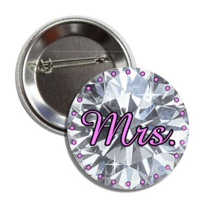 mrs missus cursive diamond button