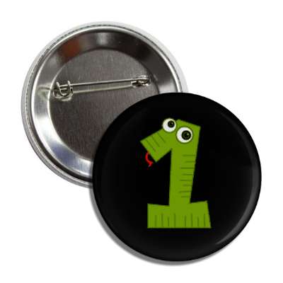 number 1 snake cartoon character button