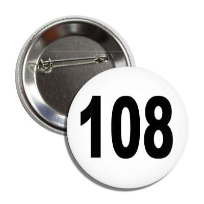 number 108 white black button