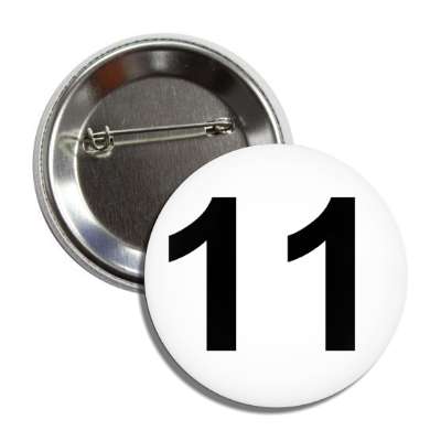 number 11 white black button