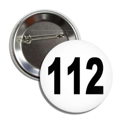 number 112 white black button