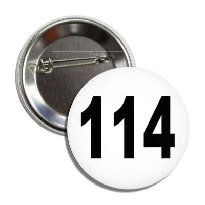 number 114 white black button