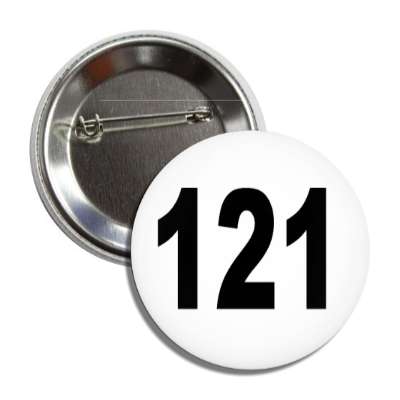 number 121 white black button