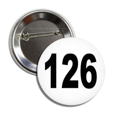 number 126 white black button