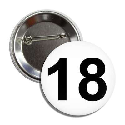 number 18 white black button