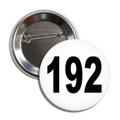 number 192 white black button
