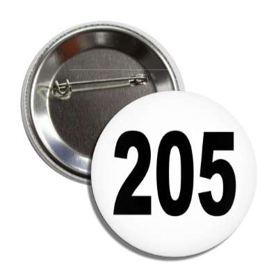 number 205 white black button