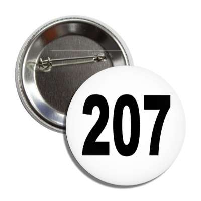 number 207 white black button