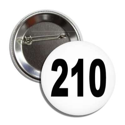 number 210 white black button