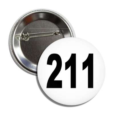 number 211 white black button