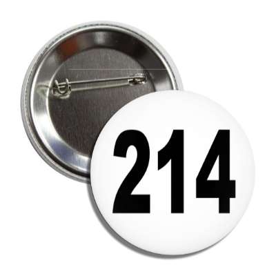 number 214 white black button