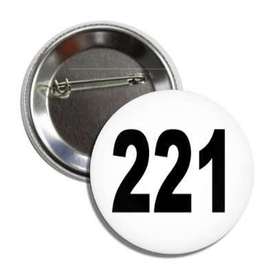number 221 white black button
