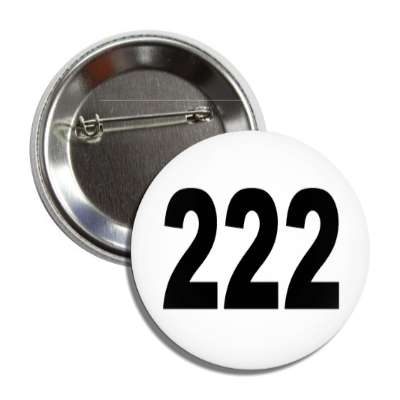 number 222 white black button