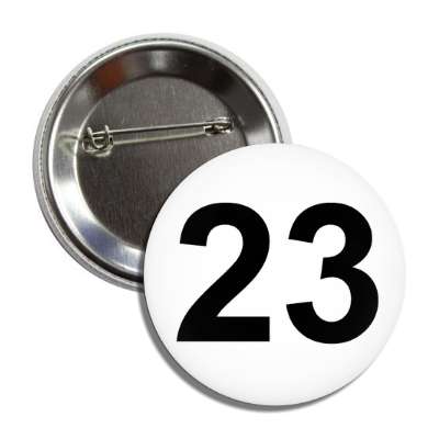 number 23 white black button
