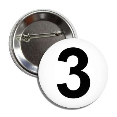 number 3 white black button