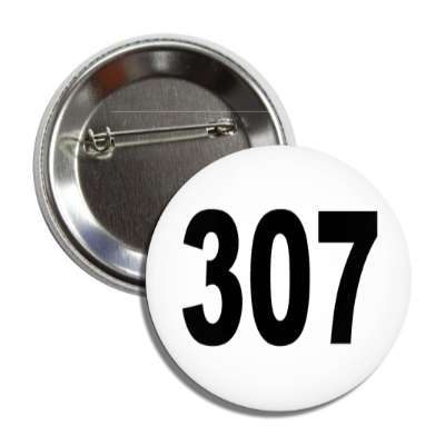 number 307 white black button