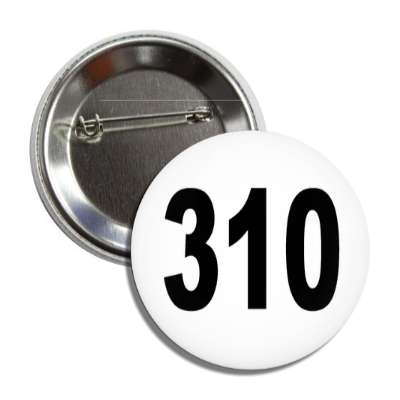 number 310 white black button