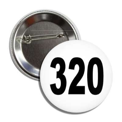 number 320 white black button