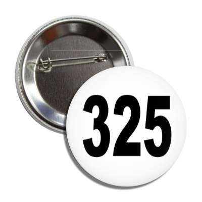 number 325 white black button