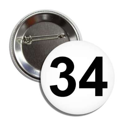 number 34 white black button