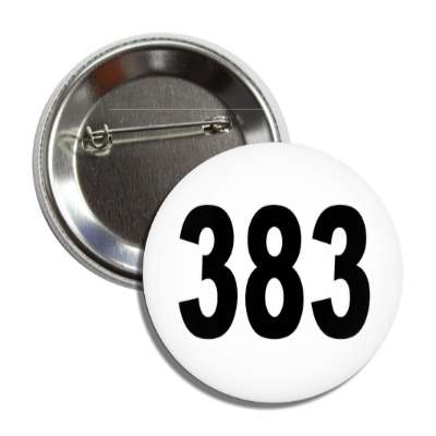 number 383 white black button