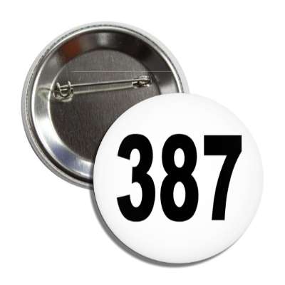 number 387 white black button